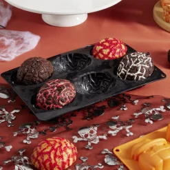Moule silicone Halloween 6 gâteaux forme cervelle 27x19xH3,5cm