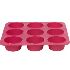 Moule silicone rose 9 petits muffins