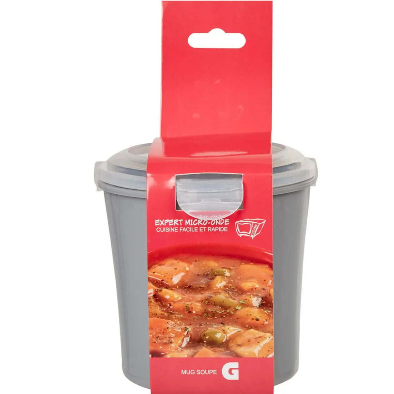 Mug à soupe micro-ondes gris