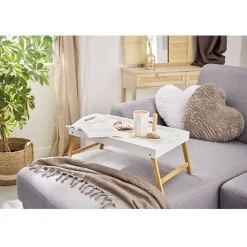 Mug blanc avec anse en bois