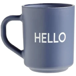 Mug bleu inscription HELLO 250ml