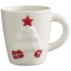 Mug de Noël motif relief sapin blanc décor rouge 37 cl