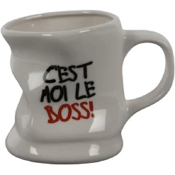 Mug déformé avec message humoristique en céramique