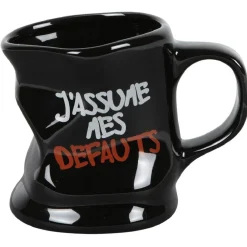 Mug déformé avec message humoristique en céramique