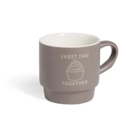 Mug empilables en céramique motifs et couleurs assorties 300ml - 4 pièces