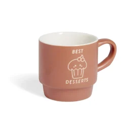 Mug empilables en céramique motifs et couleurs assorties 300ml - 4 pièces