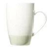 Mug en faïence blanc chiné et vert 500ml H15,5cm