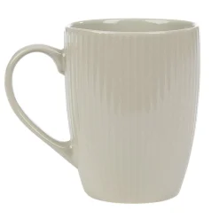 Mug en porcelaine 35 cl uni lin avec rainures verticales en relief