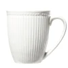 Mug en porcelaine Colombe blanc strié 330ml H10,5cm