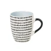 Mug en porcelaine motif graphique noir blanc 33 cl