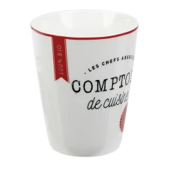 Mug en porcelaine rouge pois blanc 20 cl x4