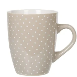Mug faïence gris motifs pois blancs