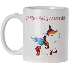 Mug imprimé humour licorne ou princesse