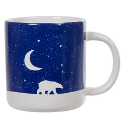 Mug motif banquise bleu et blanc motif ours et lune