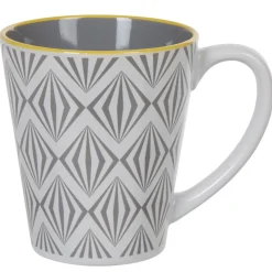 Mug motif géométrique gris et blanc