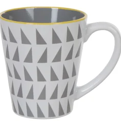 Mug motif géométrique gris et blanc