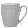 Mug motif relief gris clair et blanc