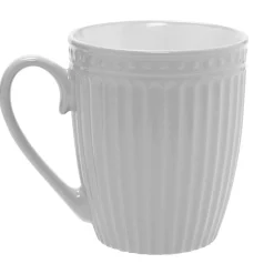 Mug motif relief gris clair et blanc