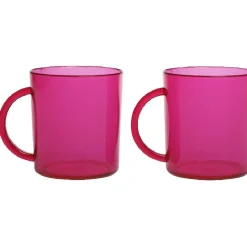 Mug plastique rose x2