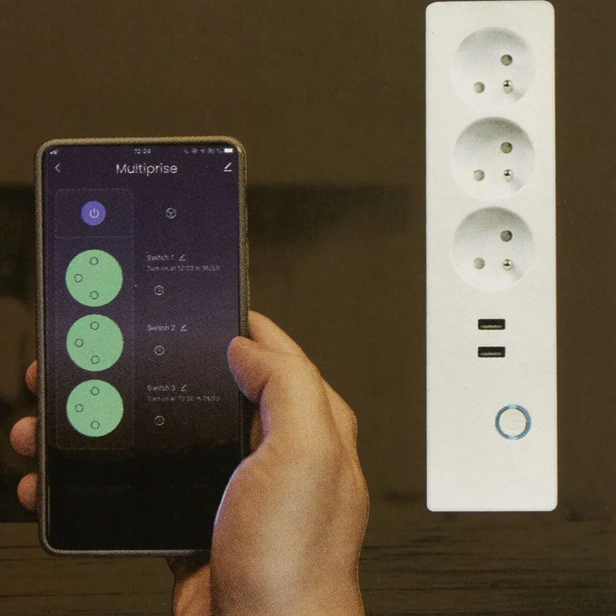 Multiprise connectée Wifi 3x16A + 2xUSB