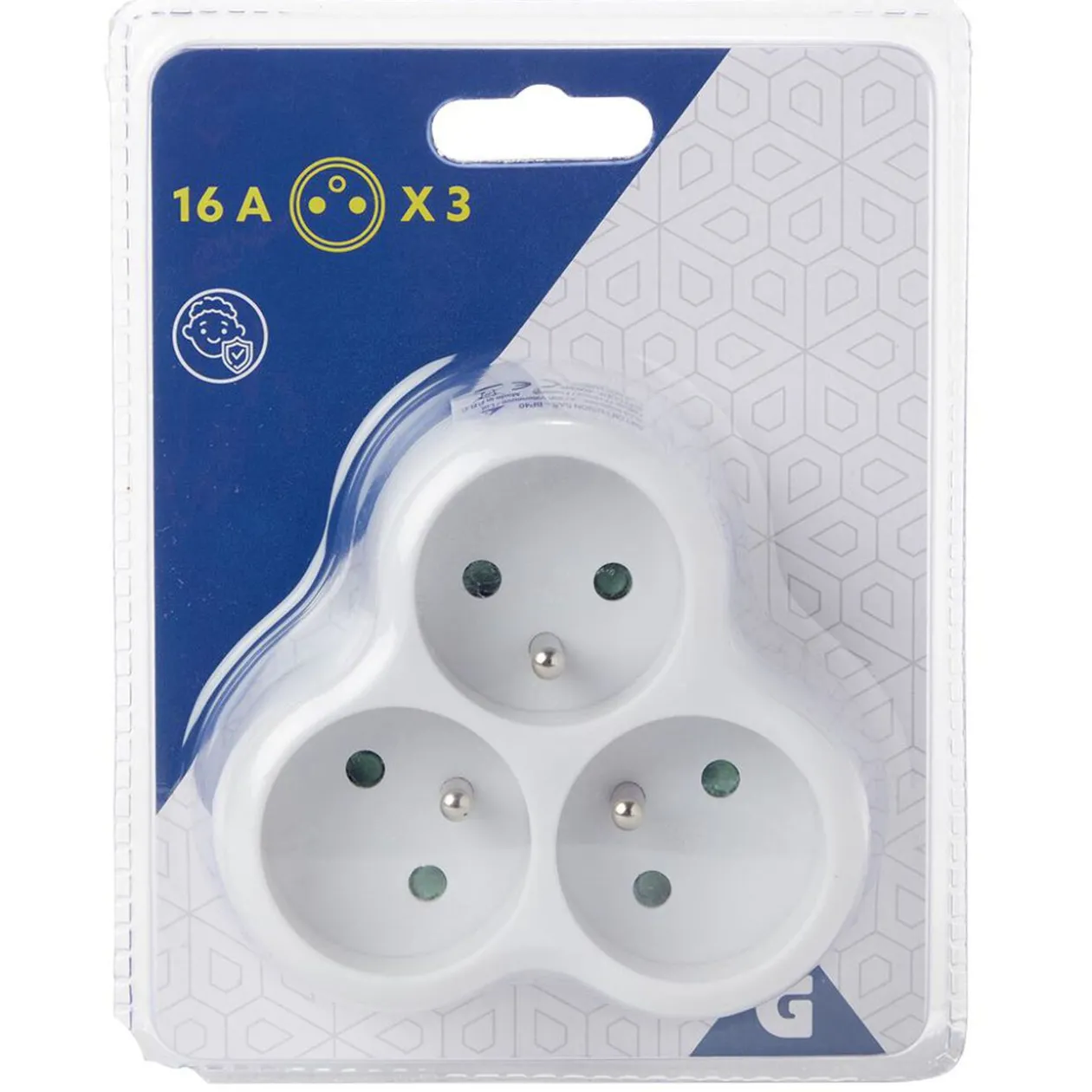 Multiprise triplite triangulaire 3x 16A