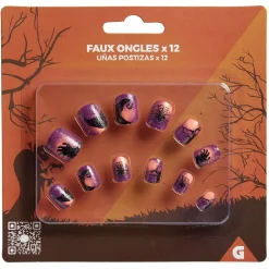 Ongle plastique multicolore adulte x12