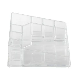 Organisateur à cosmétiques d'angle transparent