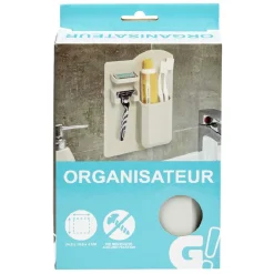 Organisateur de salle de bain silicone adhérent sans fixation