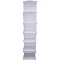 Organisateur de vêtements Blanc - 6 niveaux - 30x30xH128 cm