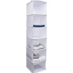 Organisateur de vêtements Blanc - 6 niveaux - 30x30xH128 cm