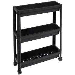 Organiseur 3 niveaux à roulettes noir