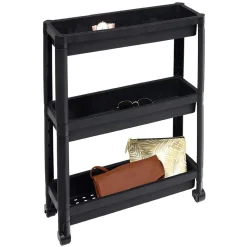Organiseur 3 niveaux à roulettes noir