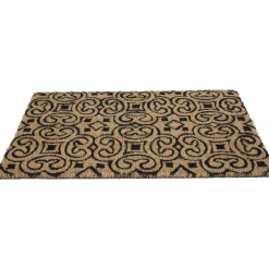 Paillasson coco arabesques marron noir