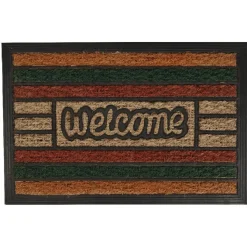Paillasson coco design bariolé Welcome