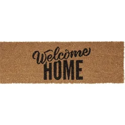 Paillasson coco design Welcome Home noir marron 75x25 cm
