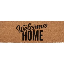 Paillasson coco design Welcome Home noir marron 75x25 cm