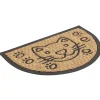 Paillasson coco forme demi lune motif chat