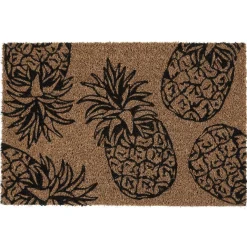 Paillasson coco imprimé ananas noirs
