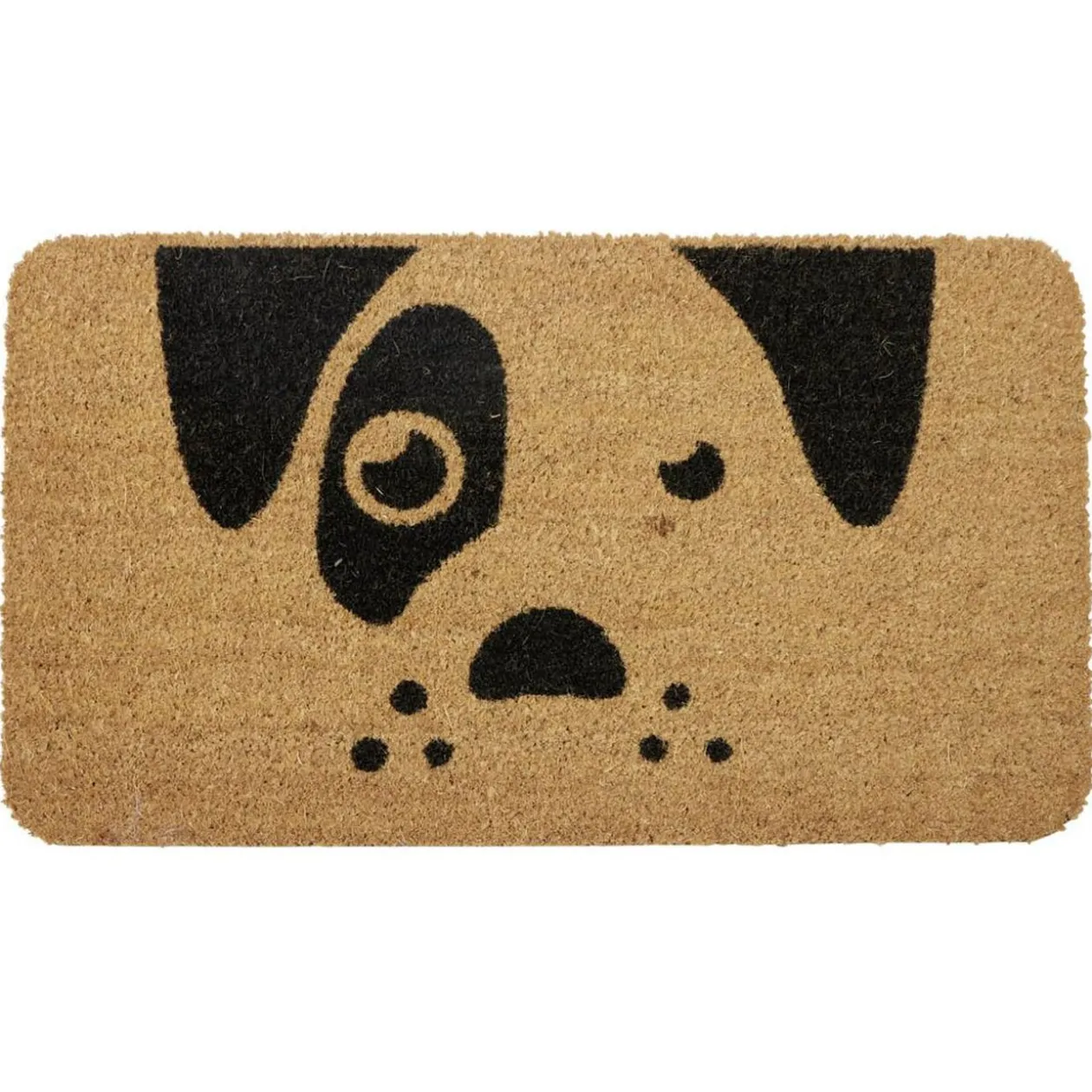 Paillasson coco imprimé chien marron et noir 70x40cm