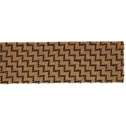 Paillasson coco motif graphique noir marron 75x25 cm