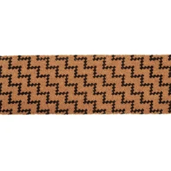 Paillasson coco motif graphique noir marron 75x25 cm