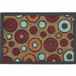 Paillasson coco motif rond multicolore