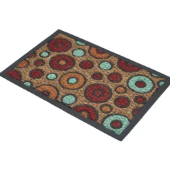 Paillasson coco motif rond multicolore