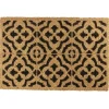 Paillasson coco naturel motifs carreau de ciment noir 60x40 cm