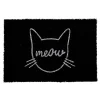 Paillasson coco rectangulaire noir motif tête de chat meow