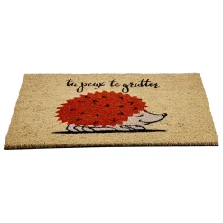 Paillasson coco rectangulaire hérisson tu peux te gratter