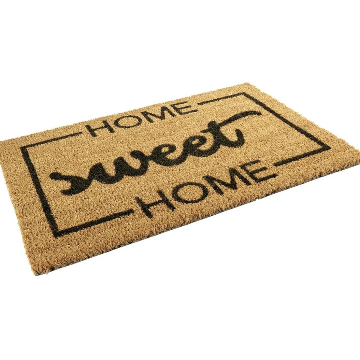 Paillasson coco rectangulaire inscription Home Sweet Home 60x40cm