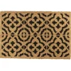 Paillasson coco rectangulaire naturel motif arabesque noir 60x40cm