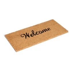 Paillasson coco Welcome marron et noir 25x55cm