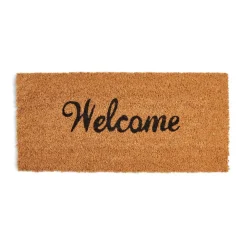 Paillasson coco Welcome marron et noir 25x55cm